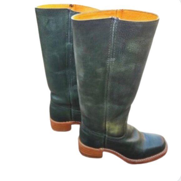 Vtg Women's Frye Campus Boots Hunter Green Square Toe 14L Size 9 RARE - Picture 7 of 7